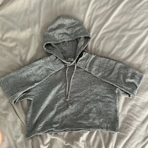 Light gray cropped hoodie